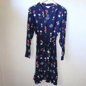 *SALE! 2/$22 or 3/$30* Boden Military Print Dress Button Front & Sash Women Sz 8